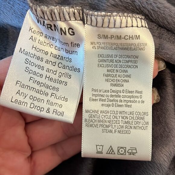 Eileen West Charcoal Grey Lux Velour Short Bed Jacket, S/M! - Picture 12 of 12